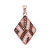 Image 1 : 0.33 CTW Red Color Diamond Diagonal Square Pendant 10KT Rose Gold - REF-20H9M