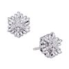 Image 1 : 0.11 CTW Diamond Cluster Stud Earrings 14KT White Gold - REF-18Y2X