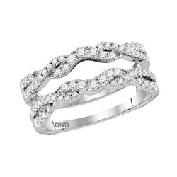 0.50 CTW Diamond Ring 14KT White Gold - REF-67N4F