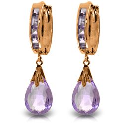 Genuine 6.85 ctw Amethyst Earrings Jewelry 14KT Rose Gold - REF-49H6X