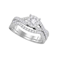 0.75 CTW Diamond Princess Bridal Engagement Ring 14KT White Gold - REF-109Y4X