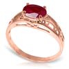 Image 1 : Genuine 1.15 ctw Ruby Ring Jewelry 14KT Rose Gold - REF-35M9T