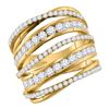 Image 1 : 2.49 CTW Diamond Fashion Open Strand Cocktail Ring 10KT Yellow Gold - REF-194X9Y