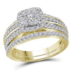 1.05 CTW Diamond Bridal Wedding Engagement Ring 14KT Yellow Gold - REF-104N9F