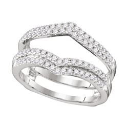 0.51 CTW Diamond Chevron Wrap Ring 14KT White Gold - REF-75N2F