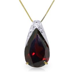 Genuine 5 ctw Garnet Necklace Jewelry 14KT Yellow Gold - REF-37W4Y