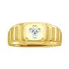 Image 1 : 0.01 CTW Mens Diamond Cross Faith Ring 10KT Yellow Gold - REF-22Y4X