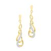 Image 1 : 0.16 CTW Diamond Teardrop Dangle Screwback Earrings 10KT Yellow Gold - REF-24X2Y