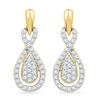 Image 1 : 0.33 CTW Diamond Oval-shape Dangle Screwback Earrings 10KT Yellow Gold - REF-28H4M