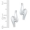 Image 2 : 0.12 CTW Diamond Half J Hoop Fashion Earrings 10KT White Gold - REF-20M9H