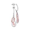 Image 1 : 0.33 CTW Diamond Heart Teardrop Dangle Earrings 10KT Two-tone Gold - REF-34Y4X