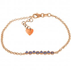 Genuine 1.55 ctw Tanzanite Bracelet Jewelry 14KT Rose Gold - REF-65K2V