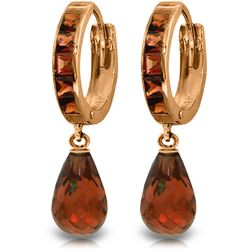 Genuine 5.35 ctw Garnet Earrings Jewelry 14KT Rose Gold - REF-43M6T