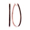 Image 1 : 0.15 CTW Diamond Oblong Single Row Hoop Earrings 10KT Rose Gold - REF-49K5W