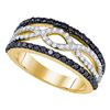 Image 1 : 1 CTW Black Color Diamond Ring 10KT Yellow Gold - REF-52N4F