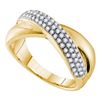 Image 1 : 0.40 CTW Pave-set Diamond Crossover Ring 14KT Yellow Gold - REF-67M4H