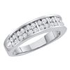 Image 1 : 0.50 CTW Diamond Double Row Ring 14KT White Gold - REF-57X2Y
