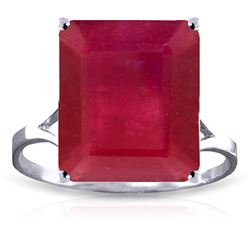 Genuine 7.5 ctw Ruby Ring Jewelry 14KT White Gold - REF-87A2K