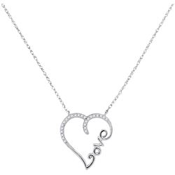 0.08 CTW Diamond Heart Love Pendant 10KT White Gold - REF-13X4Y