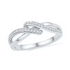 Image 1 : 0.13 CTW Diamond Crossover Ring 10KT White Gold - REF-18W7K