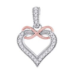 0.10 CTW Diamond Heart Infinity Pendant 10KT Two-tone Gold - REF-10W5K