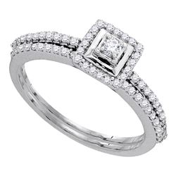 0.33 CTW Diamond Bridal Wedding Engagement Ring 10KT White Gold - REF-34H4M