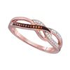 Image 1 : 0.08 CTW Red Color Diamond Woven Ring 10KT Rose Gold - REF-14Y9X