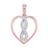 Image 1 : 0.07 CTW Diamond Heart Infinity Pendant 10KT Two-tone Gold - REF-10Y5X