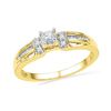 Image 1 : 0.20 CTW Diamond Solitaire Bridal Ring 10KT Yellow Gold - REF-22N4F