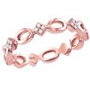 Image 1 : 0.14 CTW Diamond Square Cluster Stackable Ring 10KT Rose Gold - REF-19N4F