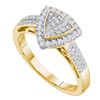 Image 1 : 0.33 CTW Diamond Triangle Cluster Ring 10KT Yellow Gold - REF-30Y2X