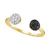 Image 1 : 0.33 CTW Black Color Diamond Bisected Ring 10KT Yellow Gold - REF-19W4K