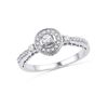 0.40 CTW Diamond Solitaire Halo Bridal Engagement Ring 10KT White Gold - REF-34H4M