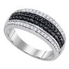 0.50 CTW Black Color Diamond Ring 10KT White Gold - REF-30Y2X