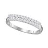 Image 1 : 0.30 CTW Prong-set Diamond Double Row Ring 10KT White Gold - REF-16Y4X