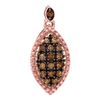 Image 1 : 0.22 CTW Cognac-brown Color Diamond Oval Cluster Pendant 10KT Rose Gold - REF-12F2N