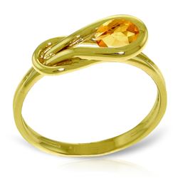 Genuine 0.65 ctw Citrine Ring Jewelry 14KT Yellow Gold - REF-47H2X