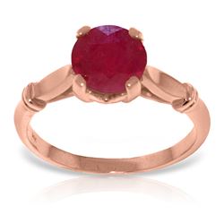 Genuine 2 ctw Ruby Ring Jewelry 14KT Rose Gold - REF-58H3X