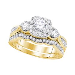 1 CTW Diamond Bridal Wedding Engagement Ring 14k Yellow Gold - REF-194Y9X