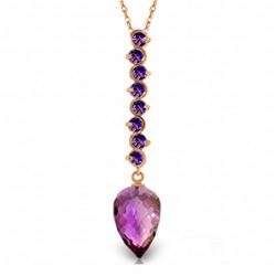 Genuine 11.05 ctw Amethyst Necklace Jewelry 14KT Rose Gold - REF-40N8R