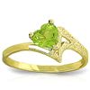 Image 1 : Genuine 0.60 ctw Peridot Ring Jewelry 14KT Yellow Gold - REF-35P9H