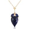 Genuine 13.4 ctw Sapphire Necklace Jewelry 14KT Yellow Gold - REF-34M3T