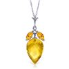 Genuine 10 ctw Citrine Necklace Jewelry 14KT White Gold - REF-28A9K