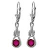 Genuine 1.30 ctw Ruby Earrings Jewelry 14KT White Gold - REF-54Z5N