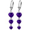 Genuine 6 ctw Amethyst Earrings Jewelry 14KT White Gold - REF-66X9M