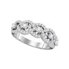 0.96 CTW Pave-set Diamond Linked Circle Ring 14KT White Gold - REF-89X9Y