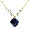 Genuine 15.27 ctw Sapphire & Diamond Necklace Jewelry 14KT Yellow Gold - REF-46A7K