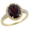Image 1 : Natural 2.42 ctw Garnet & Diamond Engagement Ring 14K Yellow Gold - REF-37K6R