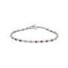 Image 1 : 18KT White Gold 3.30ctw Multi Color Sapphire and Diamond Bracelet