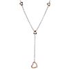 Image 1 : 14KT Two Tone Gold Open Heart Necklace